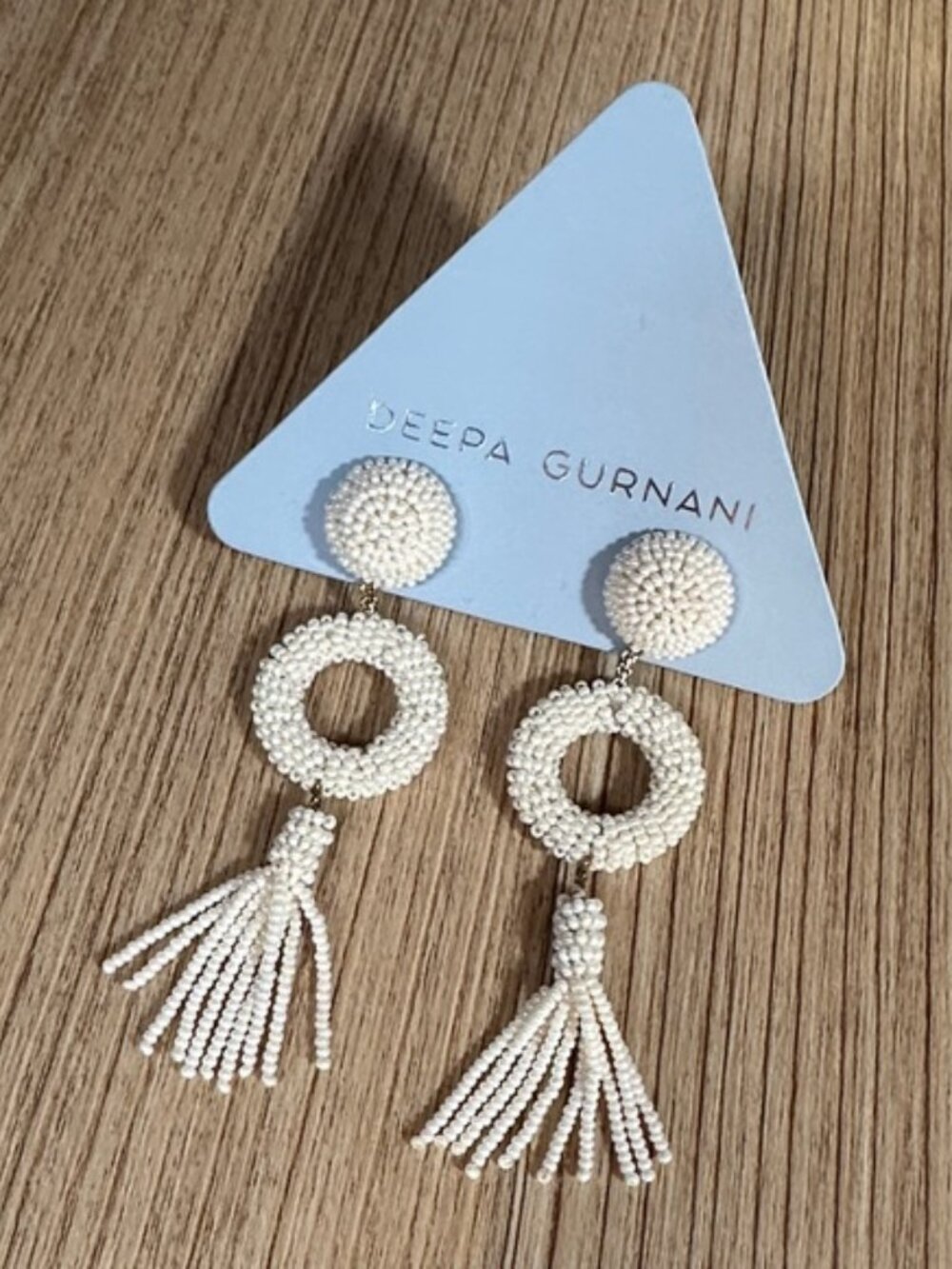 Deepa Gurnani Beaded Tassel Drop Earrings